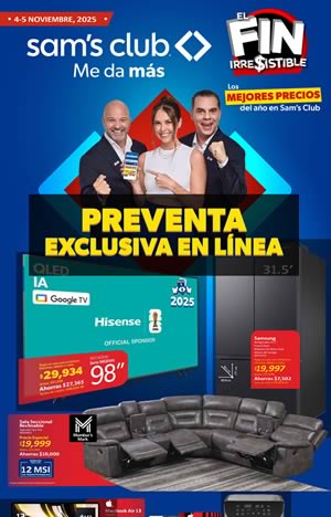 Ofertas Sam’s Club: Preventa Fin Irresistible Noviembre 2025